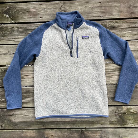 Patagonia Better Sweater 1/4 Zip Fleece Blue Grey Medium - Picture 11 of 12